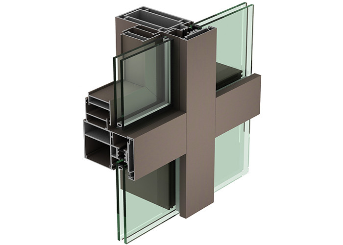 Curtain Wall Aluminium Profiles Powder Coating Aluminum Extrusion Framing